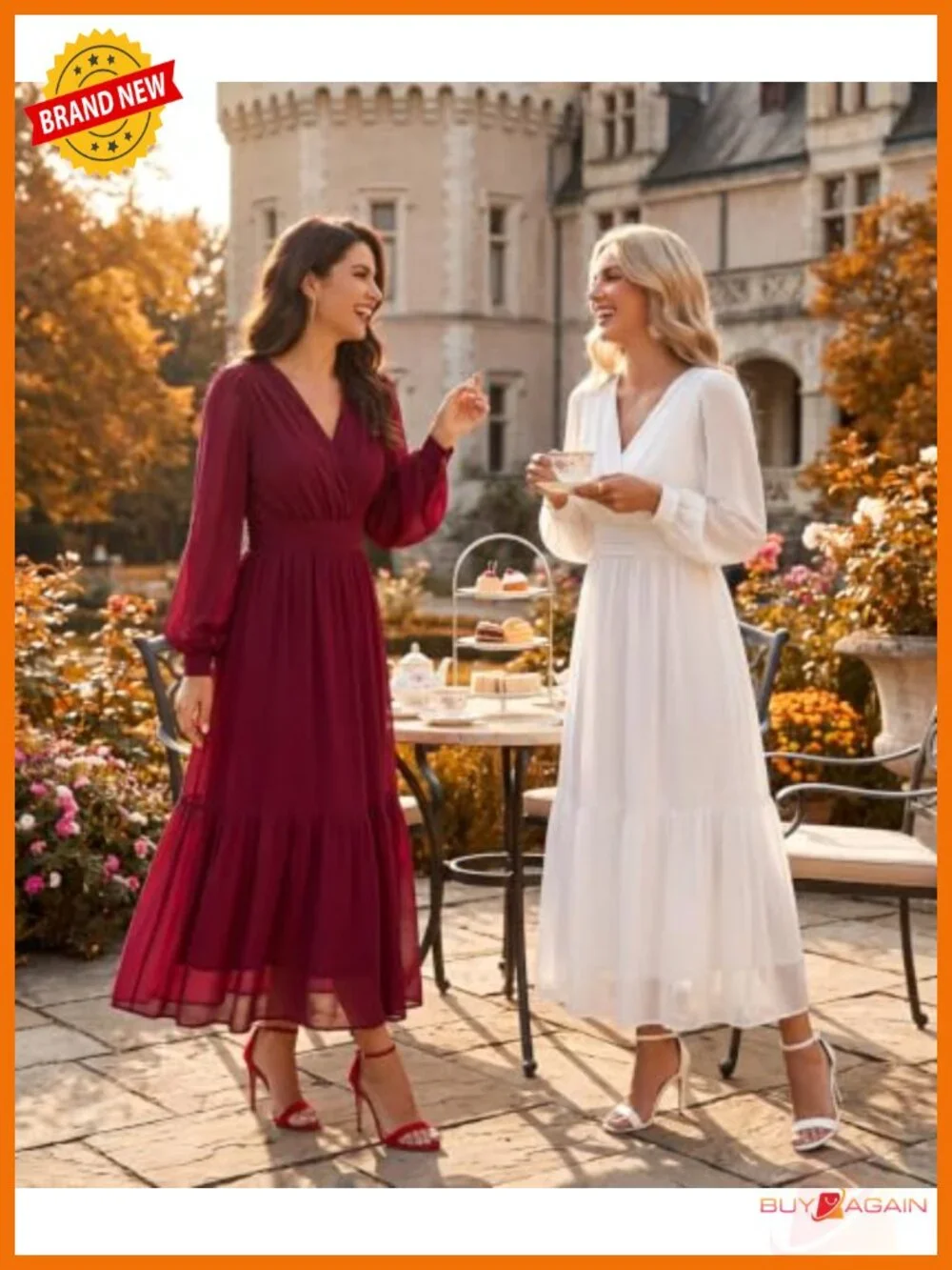 Womens Long Sleeve Maxi Dress V Neck Formal Wedding Guest Bridesmaid